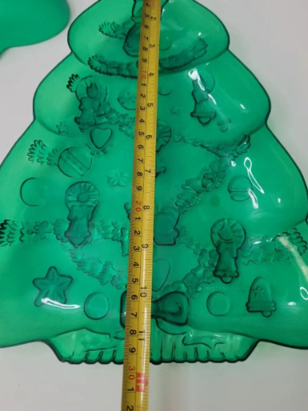 Vintage Christmas Tree Plastic Serving Dishes for Sale 2x